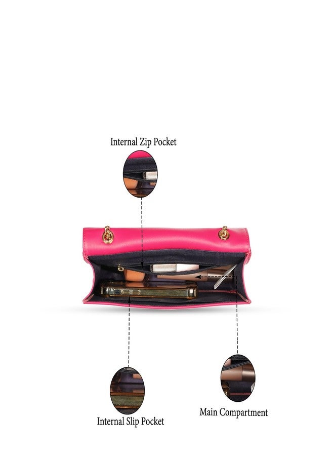 كابريس حقيبة كتف متوسطة الحجم من كابريس روري للنساء، مزودة بحزام قابل للتعديل وإغلاق مغناطيسي لراحة الارتداء | حقيبة يد متعددة الاستخدامات للاستخدام اليومي والسفر والمناسبات الخاصة (لون فوشيا وردي) - Image 4